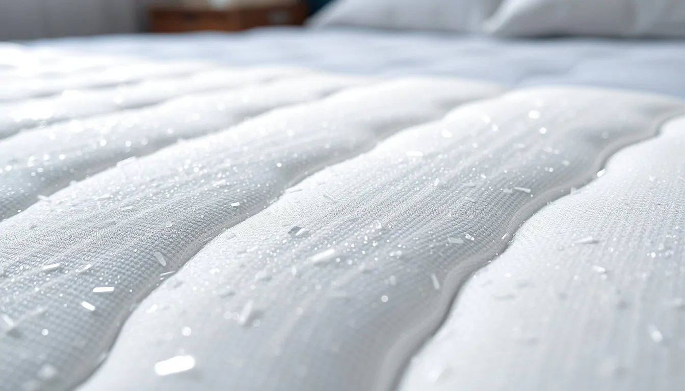 Glass shards on a mattress