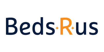 BedsRus logo with colorful text on a white background