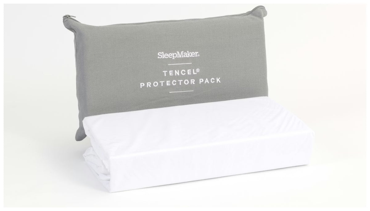 SleepMaker Tencel protector pack on a white background