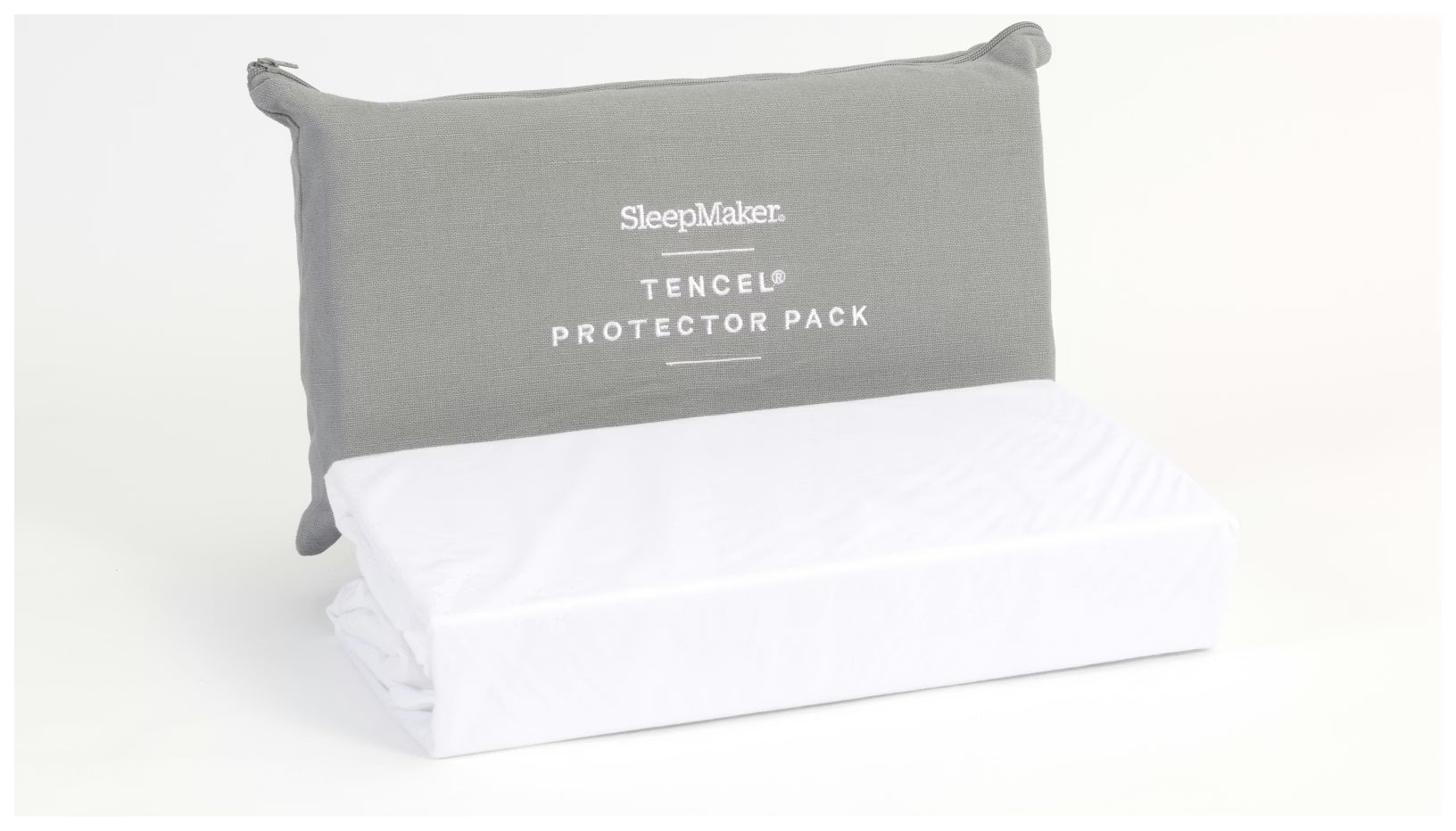 SleepMaker Tencel protector pack on a white background